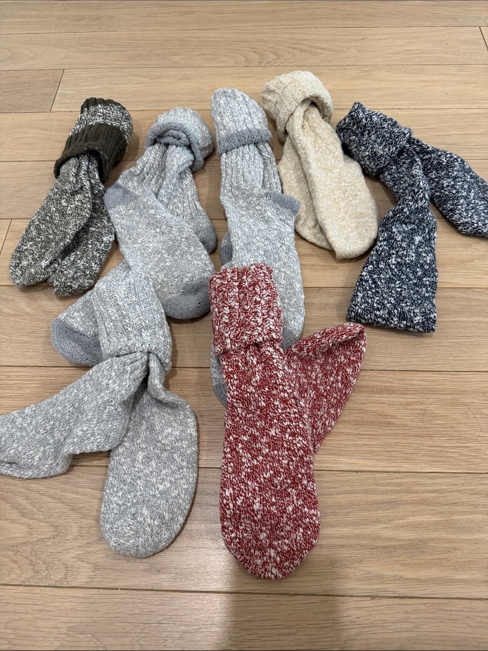7 Pairs of LL bean Wool Raglan Socks NWOT